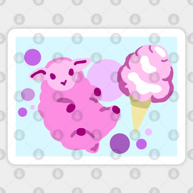 Cotton Candy Sheep Sticker by allthebeanz